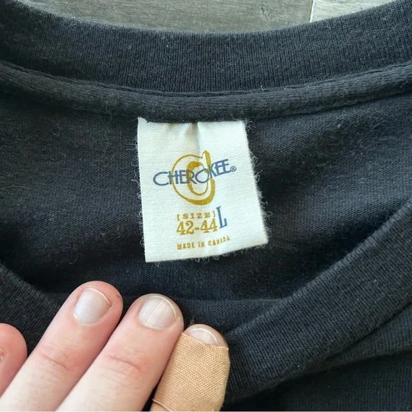 💸 5/20 Cherokee Long Sleeve Longline Black T-Shirt Oversized Tee Unisex - Picture 6 of 10